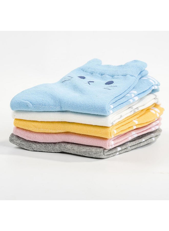 Lovely Candy Color Cartoon Cat Paw Print Women Cotton Soft Warm Short Socks - Image 4